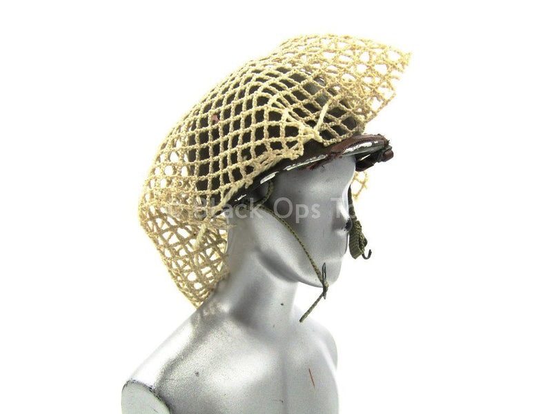 Load image into Gallery viewer, WWII - U.S. Army Airborne - Weathered Helmet w/Net Cover
