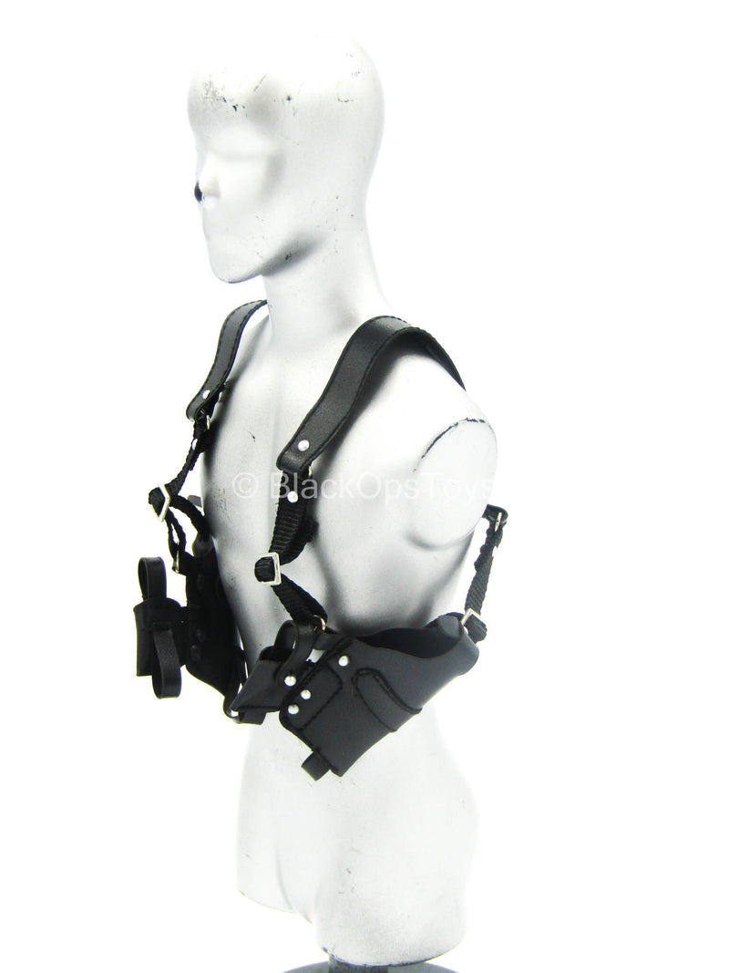 Load image into Gallery viewer, Club 2 - Van Ness - Black Leather Like Dual Shoulder Holster
