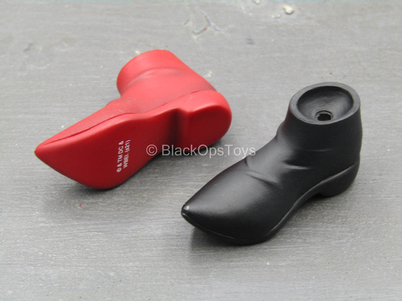 Load image into Gallery viewer, Batman Ninja Harley Quinn - Red &amp; Black Female Boots (Peg Type)
