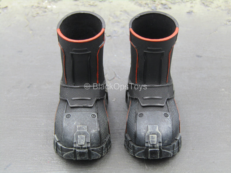 Load image into Gallery viewer, The Wandering Earth - Black Armored Boots (Peg Type)

