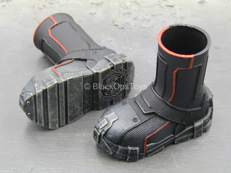 Load image into Gallery viewer, The Wandering Earth - Black Armored Boots (Peg Type)
