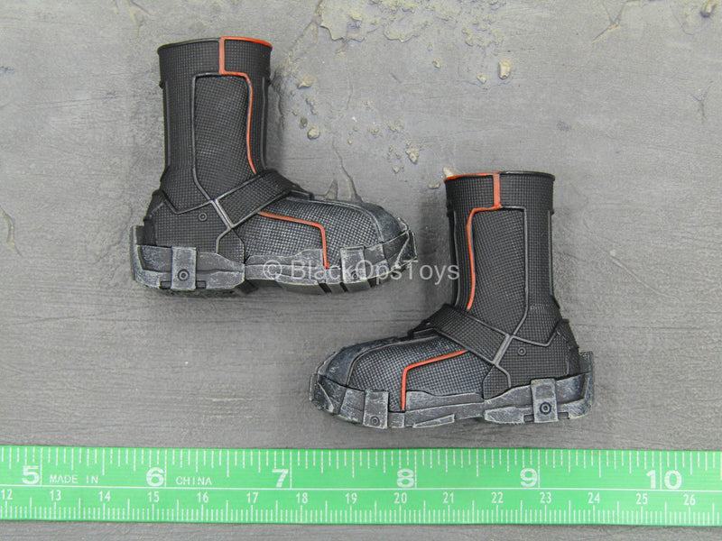 Load image into Gallery viewer, The Wandering Earth - Black Armored Boots (Peg Type)
