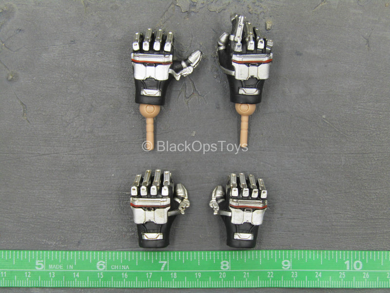 Load image into Gallery viewer, The Wandering Earth - Black &amp; Silver Like Armored Gloved Hand Set
