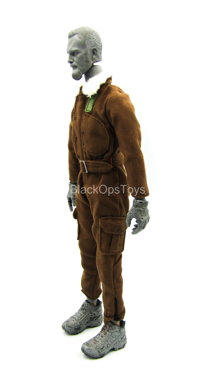Load image into Gallery viewer, WWII - Pearl Harbor - Brown Jumpsuit w/Fur Like Collar
