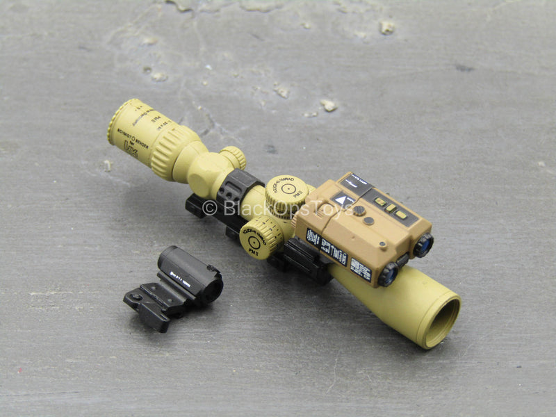Load image into Gallery viewer, Tan Scope w/PEQ &amp; Canted Red Dot Sight
