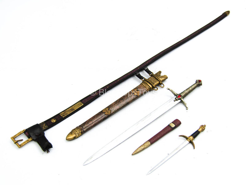 Load image into Gallery viewer, GOT - Jamie Lannister - Belt Set w/Sword, Dagger &amp; Sheath
