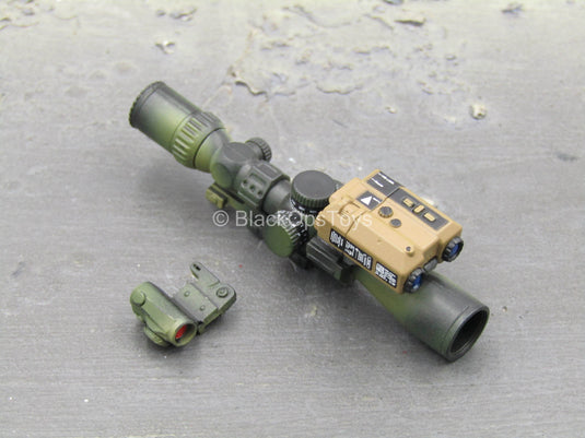 Camo Scope w/PEQ & Canted Red Dot Sight