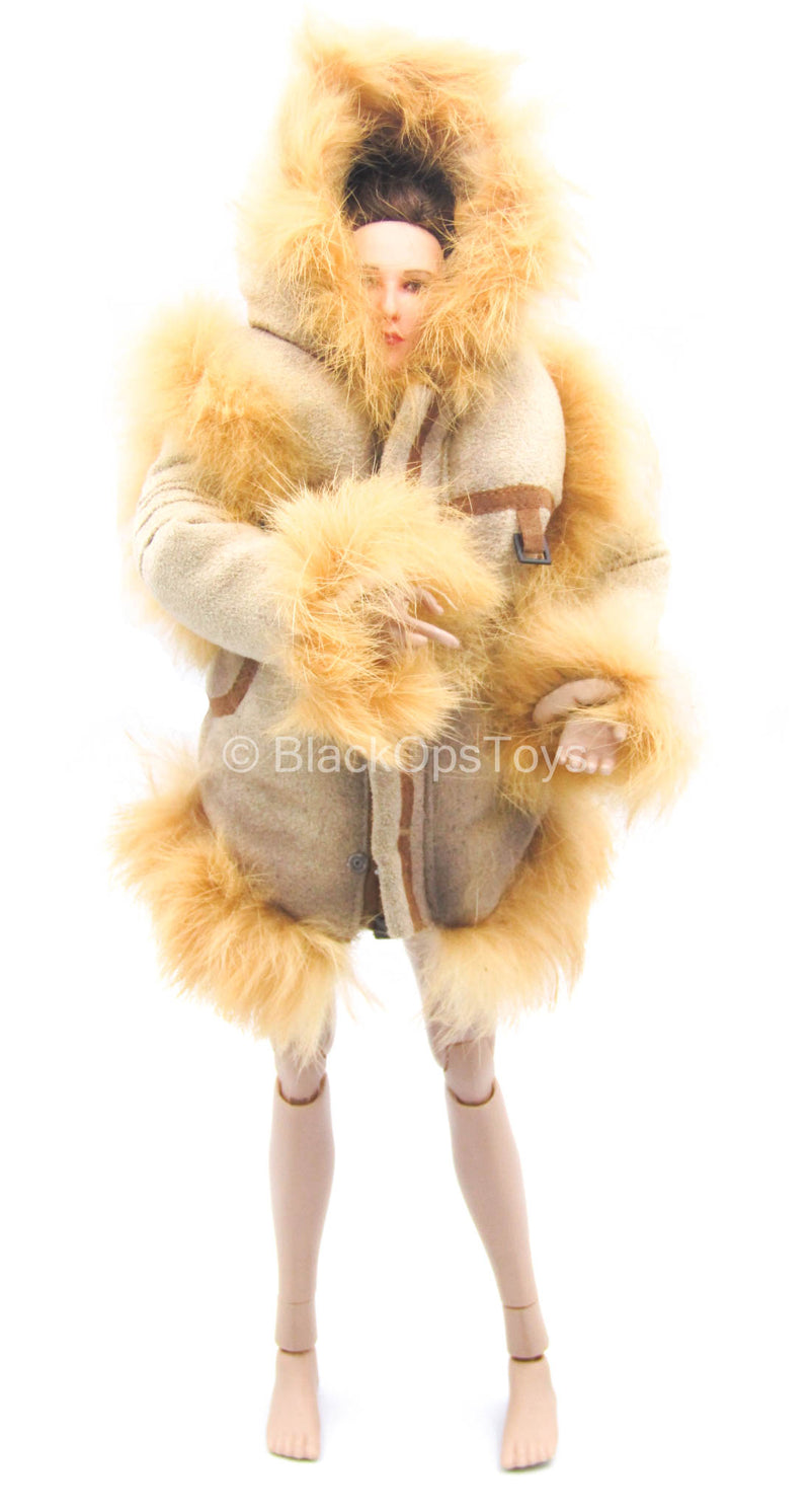 Load image into Gallery viewer, Apexplorers - Ice &amp; Laser - Tan Fur-Like Winter Jacket

