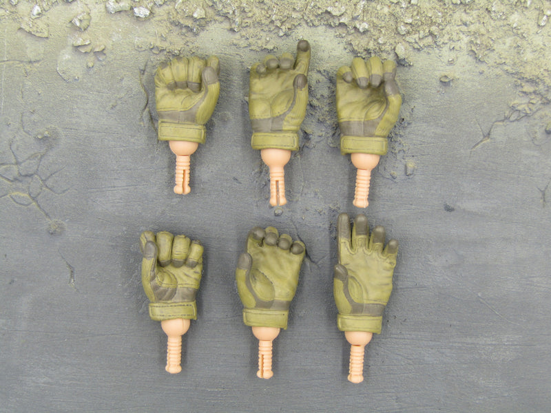 Load image into Gallery viewer, GI JOE - Rock &amp; Roll - OD Green Gloved Hand Set (x6)
