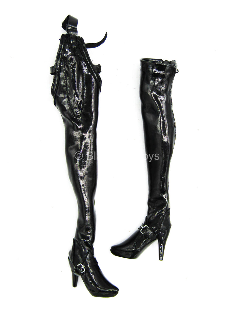 Load image into Gallery viewer, Ghosts Raider Lillian - Leather-Like Thigh High Boots (Peg Type)
