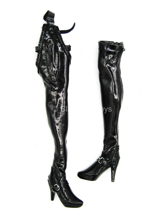 Ghosts Raider Lillian - Leather-Like Thigh High Boots (Peg Type)