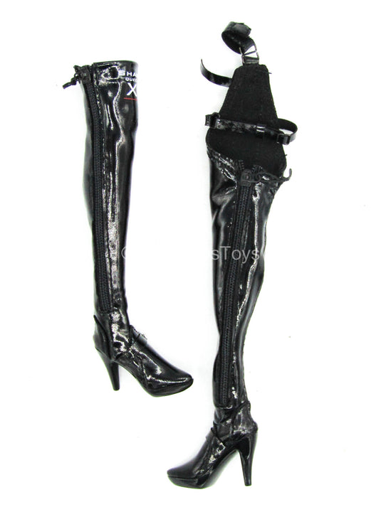 Ghosts Raider Lillian - Leather-Like Thigh High Boots (Peg Type)