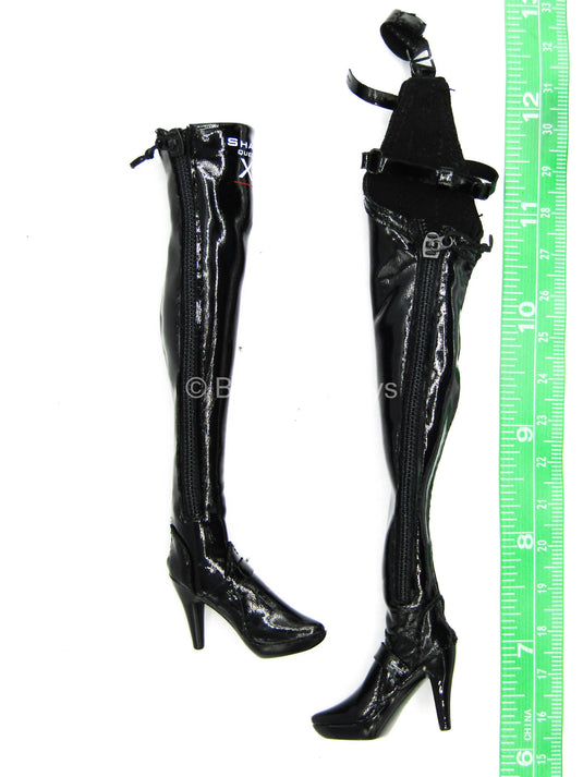 Ghosts Raider Lillian - Leather-Like Thigh High Boots (Peg Type)