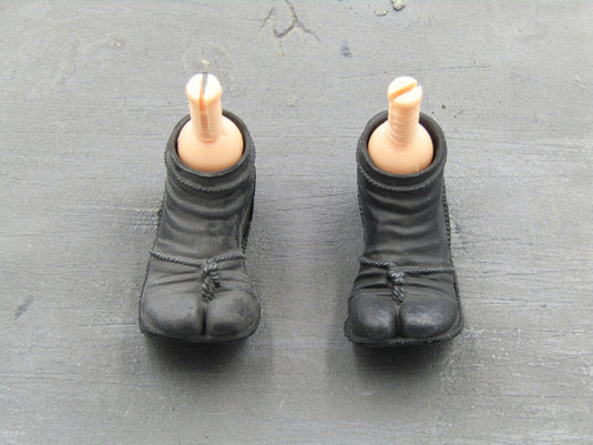 GI JOE - Cobra Black Dragon Ninja - Black Posing Sandal Feet (Peg Type)