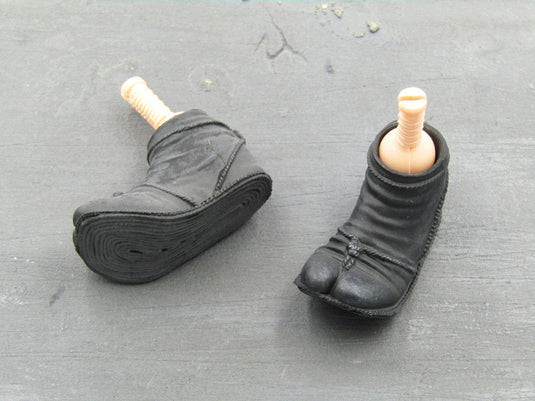 GI JOE - Cobra Black Dragon Ninja - Black Posing Sandal Feet (Peg Type)