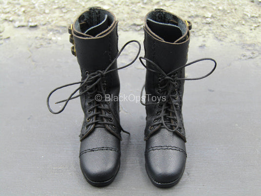 WWII British Army Black Combat Boots Foot Type BlackOpsToys