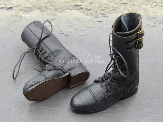 WWII - British Army - Black Combat Boots (Foot Type)