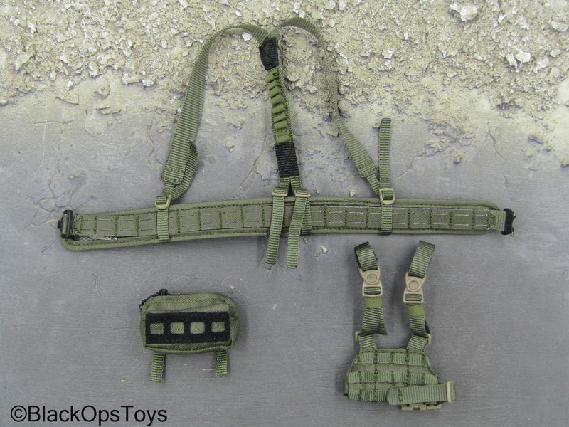 Load image into Gallery viewer, Task Force 58 PO1 Brad - Green MOLLE Battle Belt w/Drop Leg Panel
