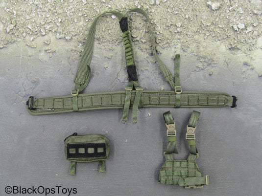 Task Force 58 PO1 Brad - Green MOLLE Battle Belt w/Drop Leg Panel