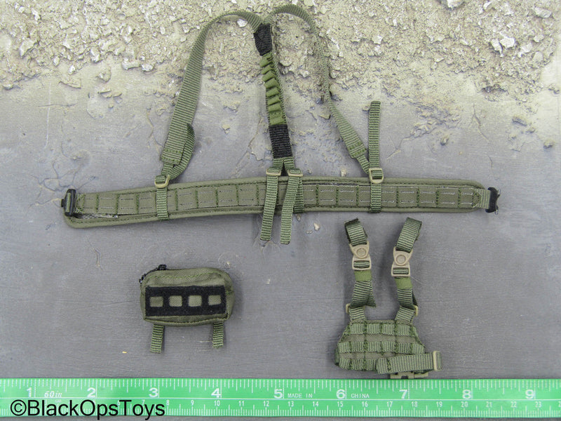 Load image into Gallery viewer, Task Force 58 PO1 Brad - Green MOLLE Battle Belt w/Drop Leg Panel
