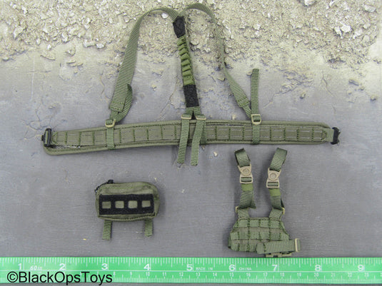 Task Force 58 PO1 Brad - Green MOLLE Battle Belt w/Drop Leg Panel