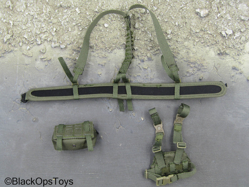 Load image into Gallery viewer, Task Force 58 PO1 Brad - Green MOLLE Battle Belt w/Drop Leg Panel

