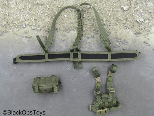 Task Force 58 PO1 Brad - Green MOLLE Battle Belt w/Drop Leg Panel