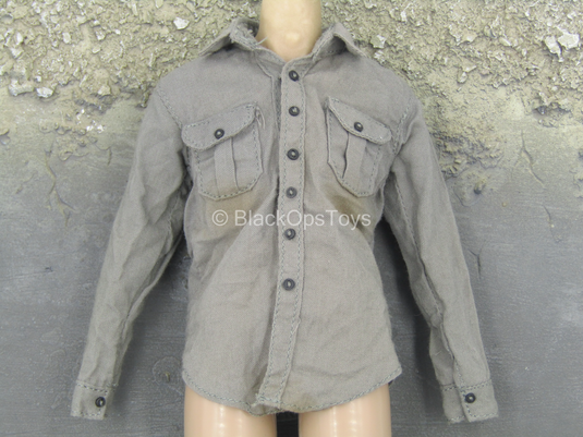 TWD - Carl Grimes - Weathered Button Up Grey Shirt