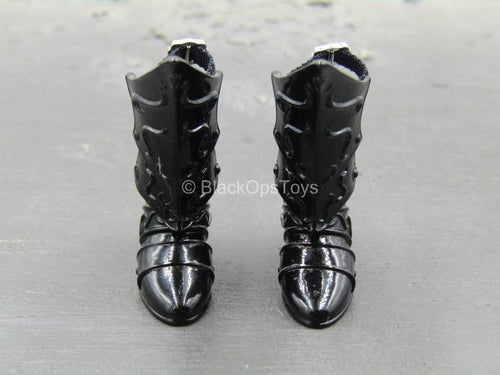 Joan Of Arc - Black Metal Female Boots (Peg Type)