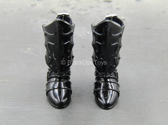 Joan Of Arc - Black Metal Female Boots (Peg Type)