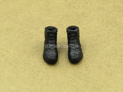 1/12 - Villa - Black Female Combat Boots (Peg Type)