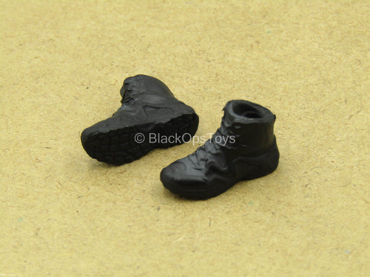 1/12 - Villa - Black Female Combat Boots (Peg Type)