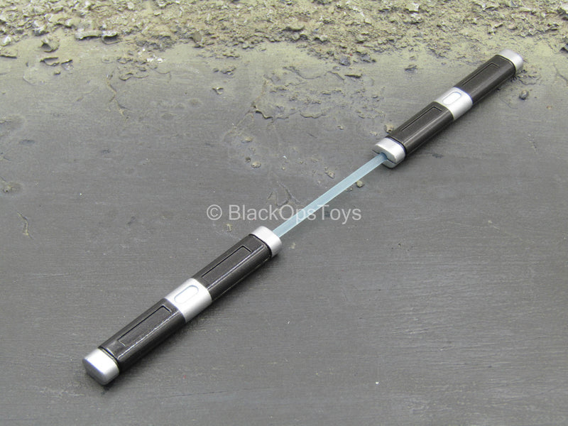 Load image into Gallery viewer, Tron - Sam Flynn - Metal Black &amp; Blue Nunchucks
