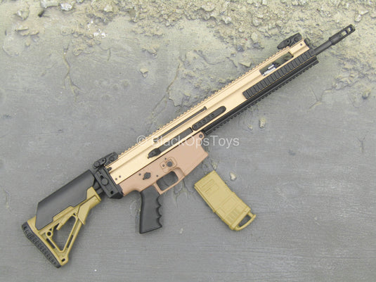 Collapsible Stock FDE 5.56 NATO SCAR DMR Rifle