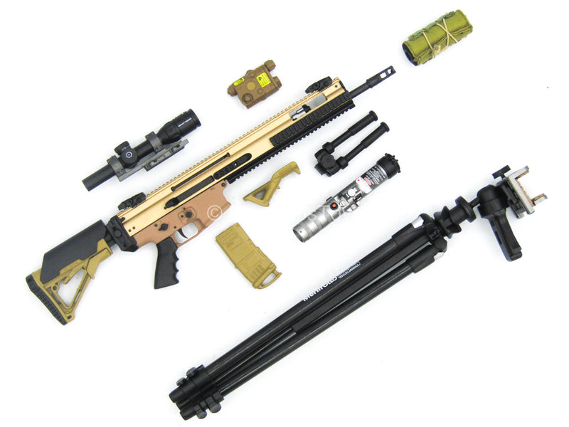 Load image into Gallery viewer, Collapsible Stock FDE 5.56 NATO SCAR DMR Rifle Set
