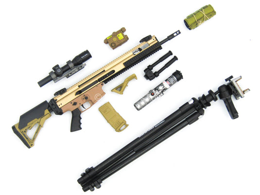 Collapsible Stock FDE 5.56 NATO SCAR DMR Rifle Set