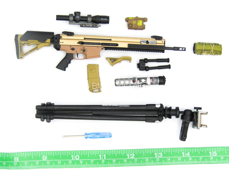 Load image into Gallery viewer, Collapsible Stock FDE 5.56 NATO SCAR DMR Rifle Set
