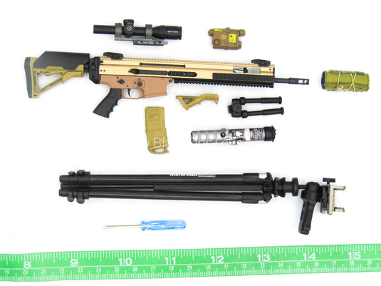 Collapsible Stock FDE 5.56 NATO SCAR DMR Rifle Set
