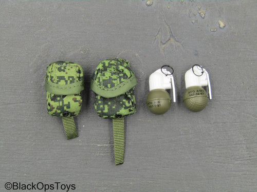 Military Police Of Russia - EMR Camo MOLLE Grenade Pouches w/Grenades