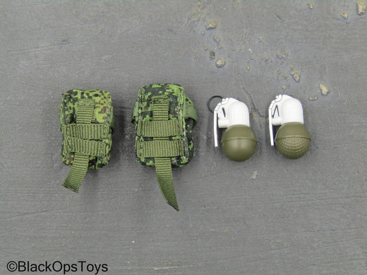 Military Police Of Russia - EMR Camo MOLLE Grenade Pouches w/Grenades