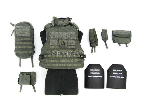 Hong Kong CTRU - Wolf Grey MOLLE Plate Carrier Vest w/Pouch Set
