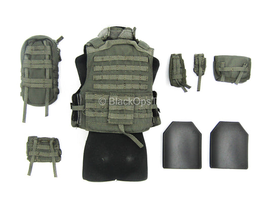 Hong Kong CTRU - Wolf Grey MOLLE Plate Carrier Vest w/Pouch Set