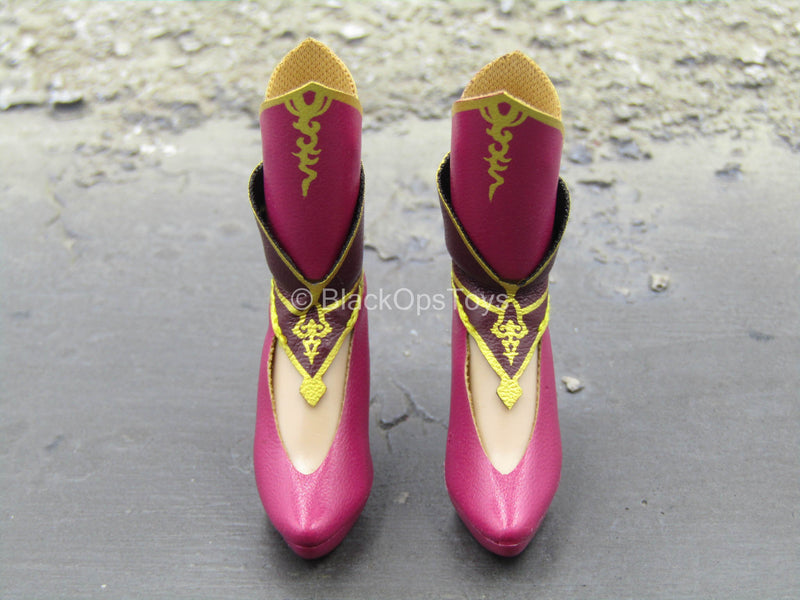 Load image into Gallery viewer, Three Kingdom Dynasty Warriors - Pink Female High Heel Boots (Peg Type)
