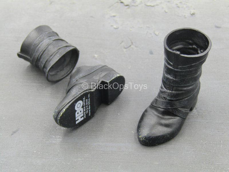 Load image into Gallery viewer, GOT - Tyrion Lannister - Little Person Black Boots (Peg Type)
