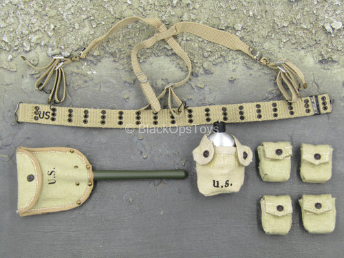US 101st Airborne Private Baker - Rivet Belt w/Shovel & Pouch Set