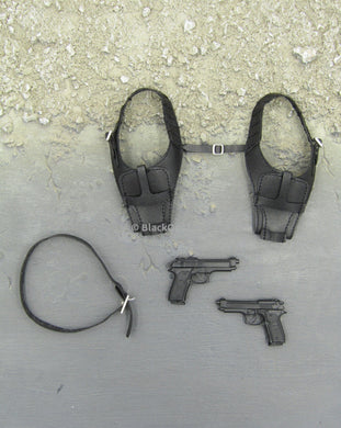 The Matrix Neo Keanu Reeves Black Shoulder Holster w/Belt & Pistol