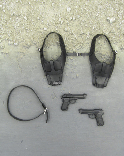 The Matrix Neo Keanu Reeves Black Shoulder Holster w/Belt & Pistol