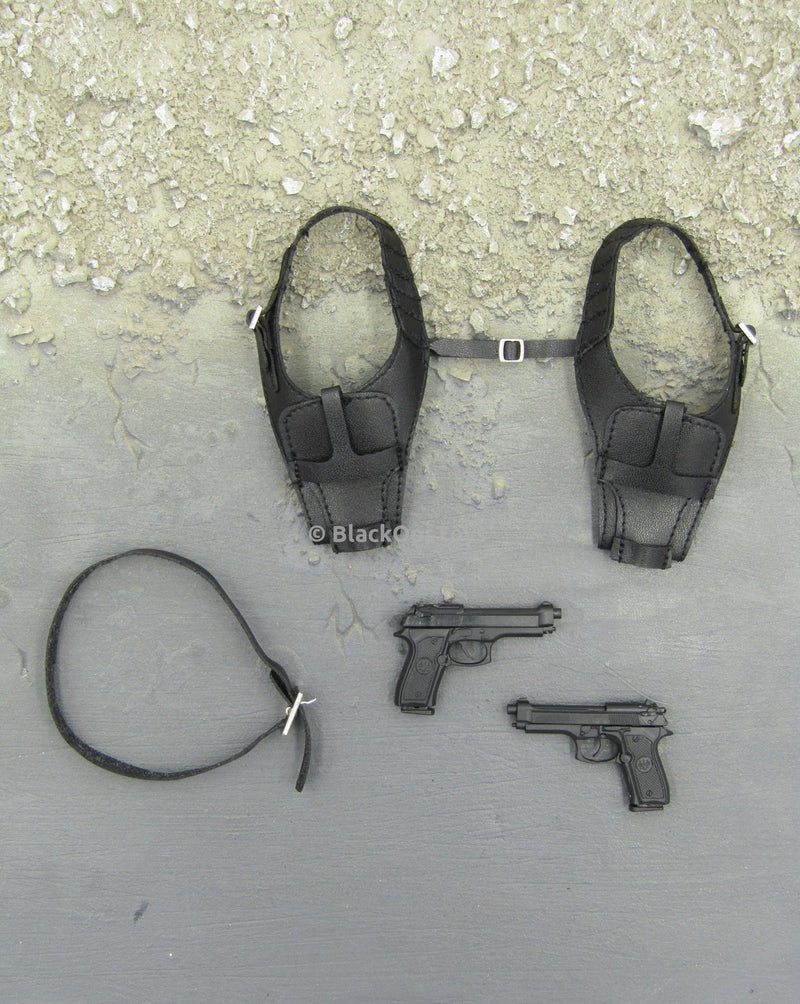 Load image into Gallery viewer, The Matrix Neo Keanu Reeves Black Shoulder Holster w/Belt &amp; Pistol
