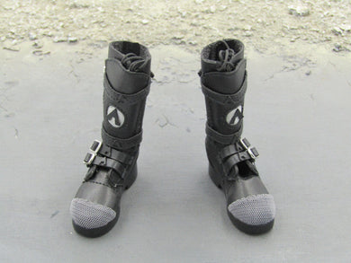 The Matrix Neo Keanu Reeves Black Combat Boots Foot Type