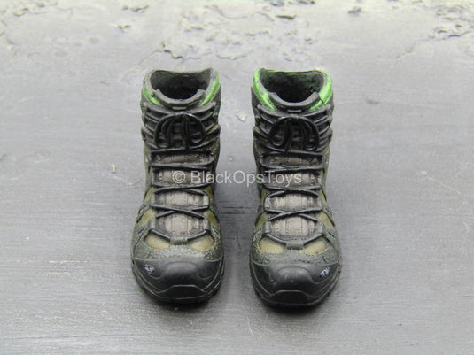 SMU Part XIII Recce Element - Brown & Green Combat Boots (Peg Type)